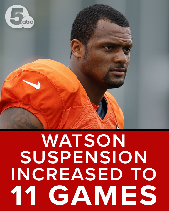 JUST IN: 11 games and a $5 million fine is the final decision for Deshaun Watson's suspension. Read more here: on.wews.com/3dIc4W0