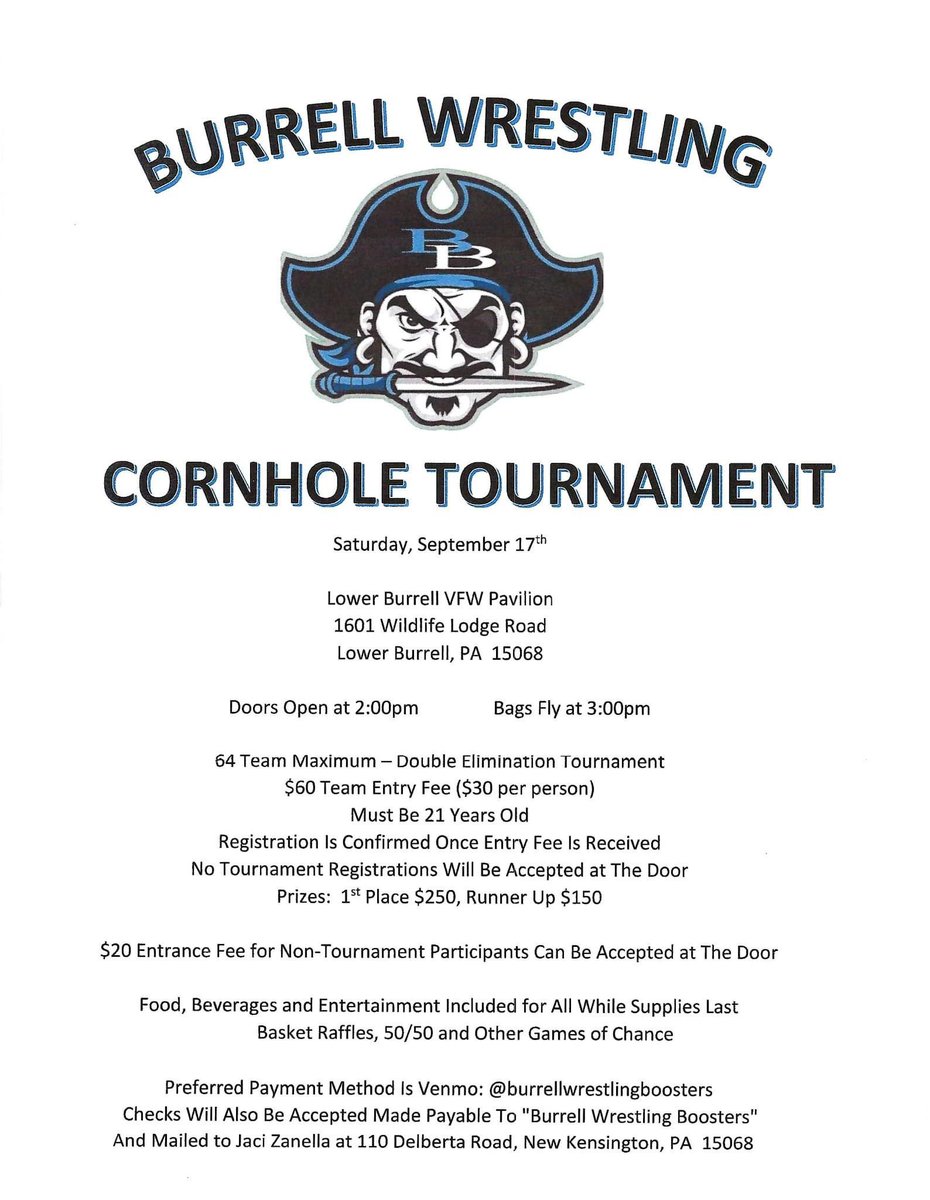 BurrellWrestlin's tweet photo. Come have some fun and support the Burrell Wrestling program!Our biggest expense each year is travel. Traveling gives us the opportunity the wrestle against the top teams in the state. With your help we can continue to wrestle a top tier schedule! https://t.co/SDU5PGUwX5