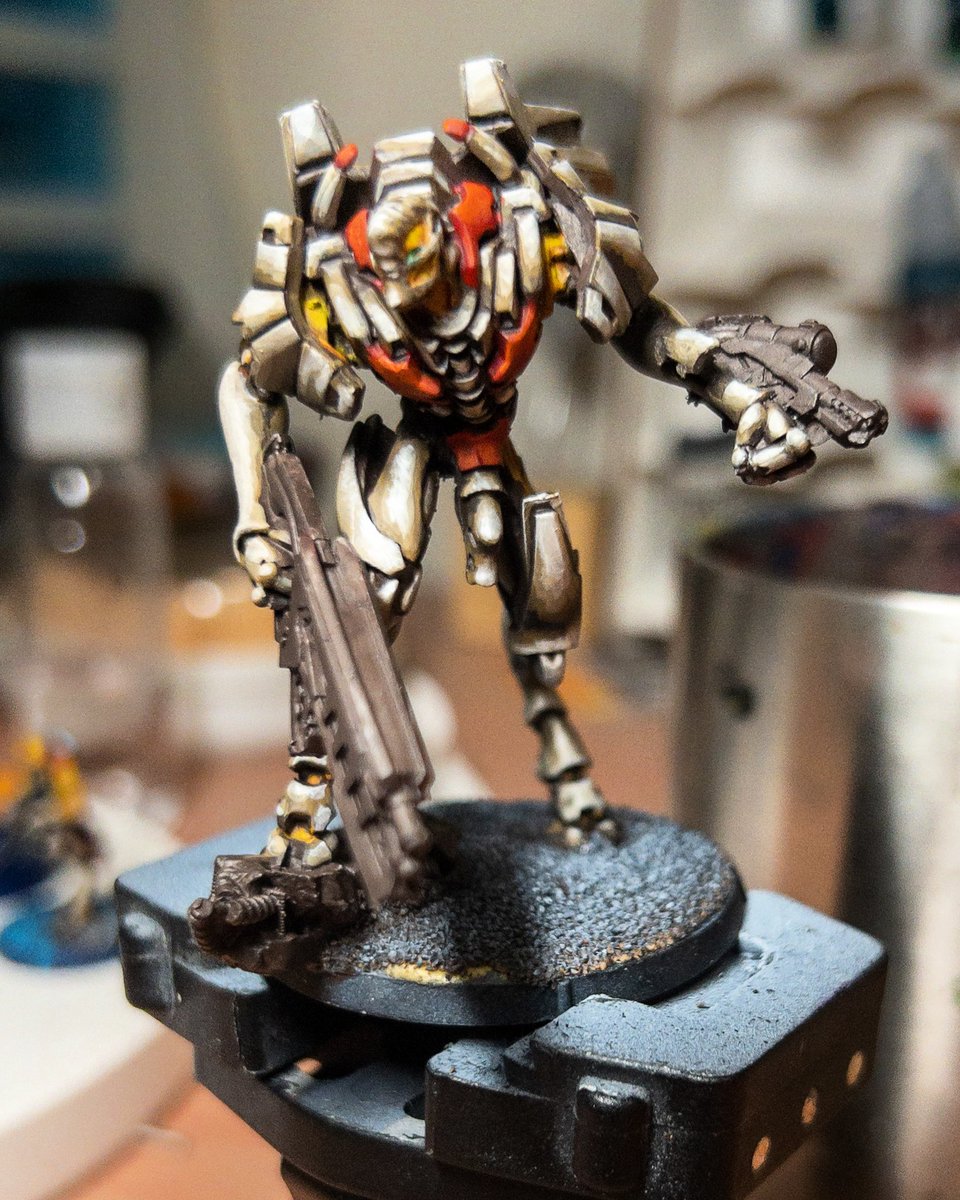 SashimiZombie's tweet photo. Slapped some paint on my Sphinx on the stream tonight. This guy is fun to paint! 
#shasvastii #infinitytag #paintingminis #wip https://t.co/9TruswGj2Y