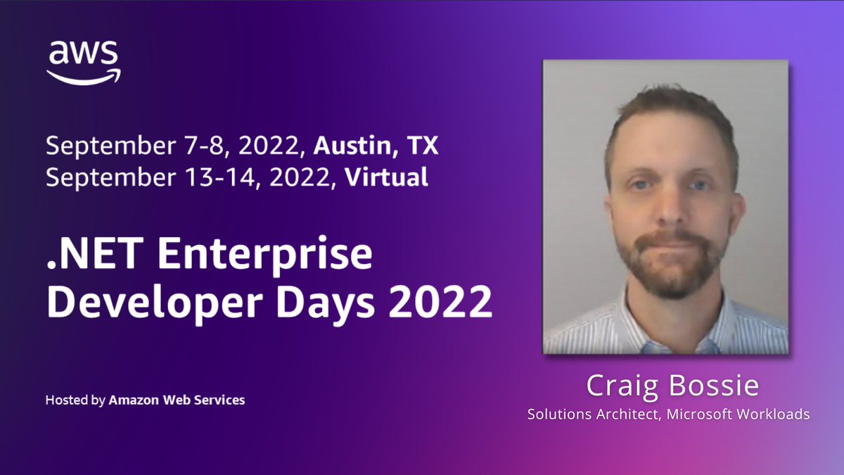 dotnetonAWS's tweet image. We'll go from zero to fully deployed in Craig Bossie and Juan Pablo Melgarejo Zamor's session next month! Learn techniques to deploy serverless .NET applications in #AWS using Azure DevOps. Register for free (in-person or virtual) here:
go.aws/3AuW8j7
#AWS #dotNETonAWS