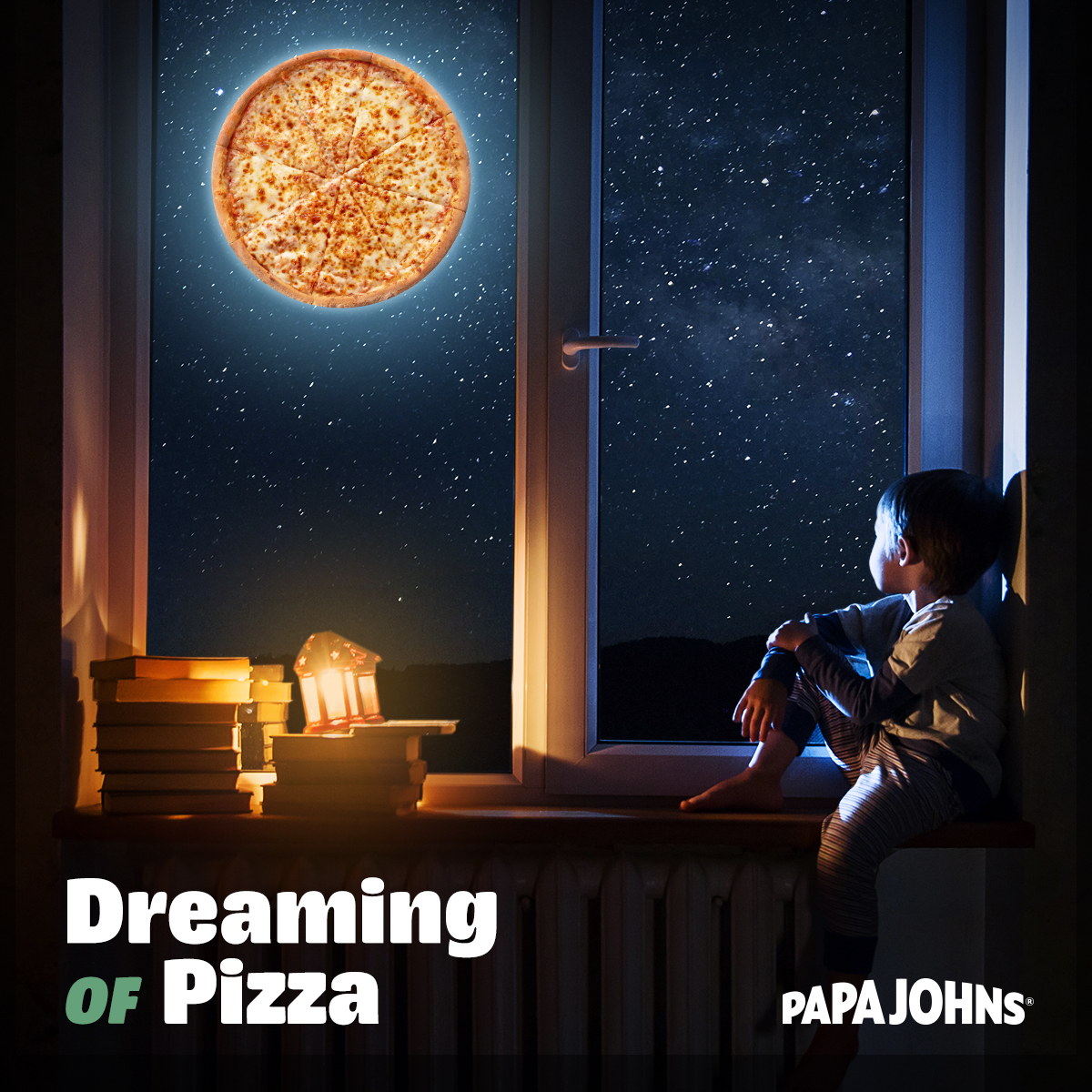 Let's be honest. If the moon was made of pizza, it would probably be gone on our watch 🤤