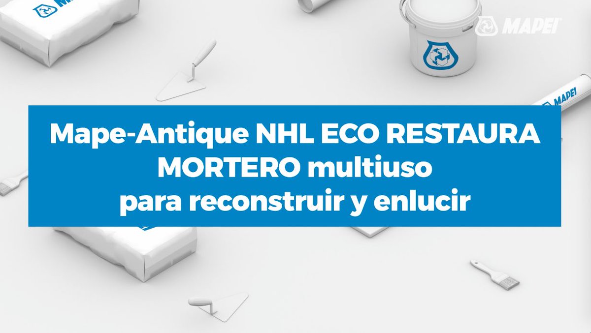 MapeiSpain's tweet photo. 🔵¿Conoces el Mortero MAPE-ANTIQUE NHL ECO RESTAURA?📽https://t.co/zbmc8DPz61 +Info👉 https://t.co/mRHVxYYLc5 #Mortero multiuso transpirable, a base de pura #calhidráulica natural, exento de #cemento, para la #restauración y el nivelado de soportes, de #revoques y #revestimientos https://t.co/gqZcFNmER1