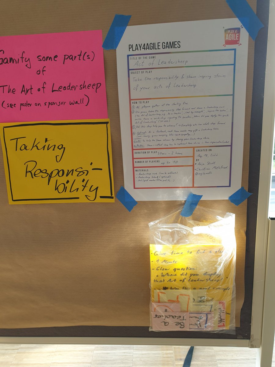 Designing our first game about stepping forward, taking #responsibility for your team, and sharing your stories of #acts of #leadersheep at the #p4a22.
This game got deep quite quickly 🫣

I am so excited what else will come up this weekend 💚