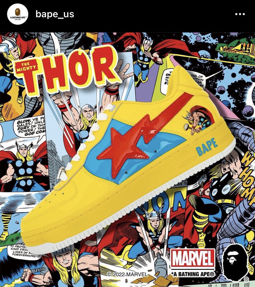 itrainyou_'s tweet photo. 💥❤️‍🔥Coming soon❤️‍🔥💥

Bapesta x Marvel 💨💥 https://t.co/6i44whb65g