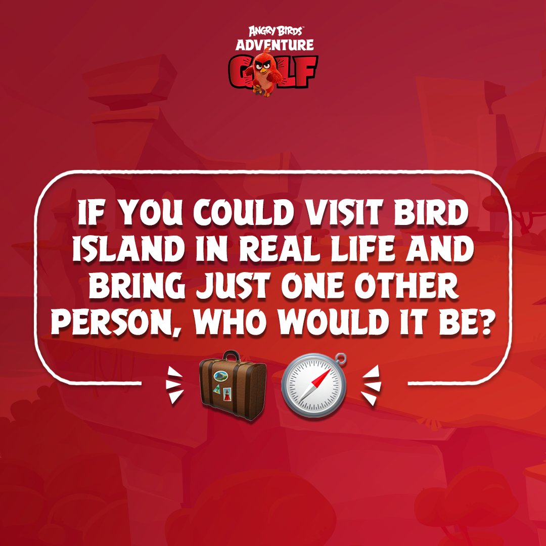 AngryBirdsGolf's tweet photo. Who do you think would most love a trip to the home of the Angry Birds in real life? 🌴 Tag them 👇

#angrybirds #angrybirdsgame #angrybirdsmovie https://t.co/QSZ7IIHleS