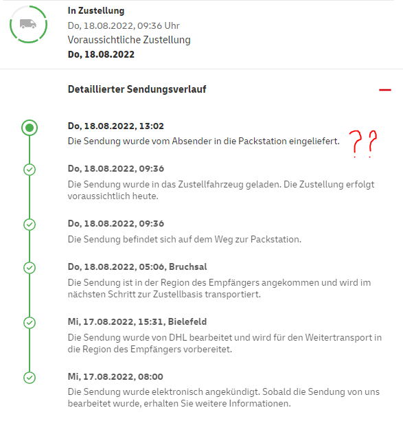 ghaiss_shami's tweet photo. Liebes @DHLPaket Team,

könnt ihr bitte kurz erklären, was der letzte Stand nun heißt?
Hat der Bote aus Versehen sich nicht richtig eingeloggt? Das Paket sollte eig. schon seit 13 Uhr da sein. Wie kann ich es in diesem Fall abholen?

Beste Grüße https://t.co/ZF7gXDyZyj