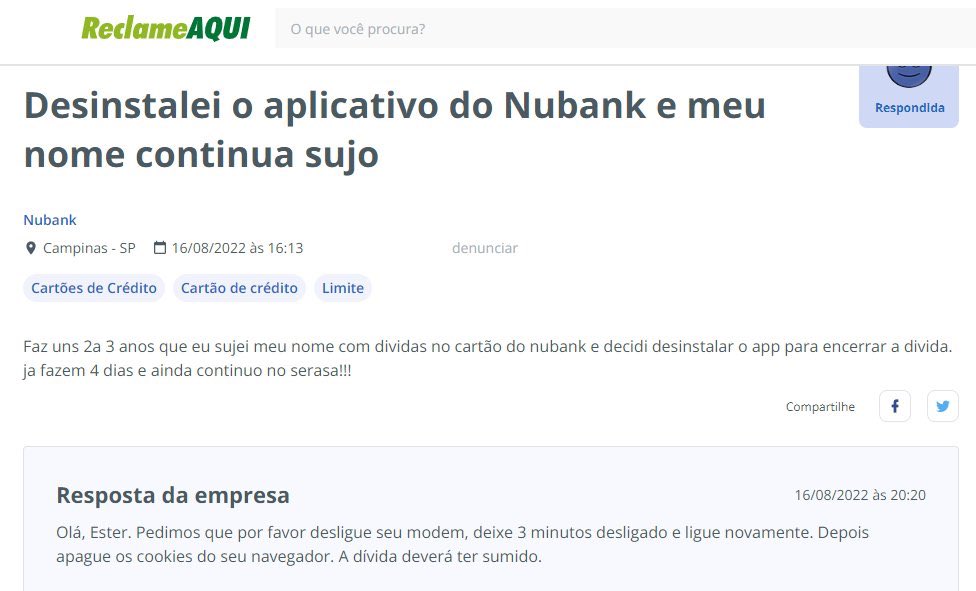 planilhabet's tweet image. “Desinstalei o aplicativo do Nubank e meu nome continua sujo” 🤯