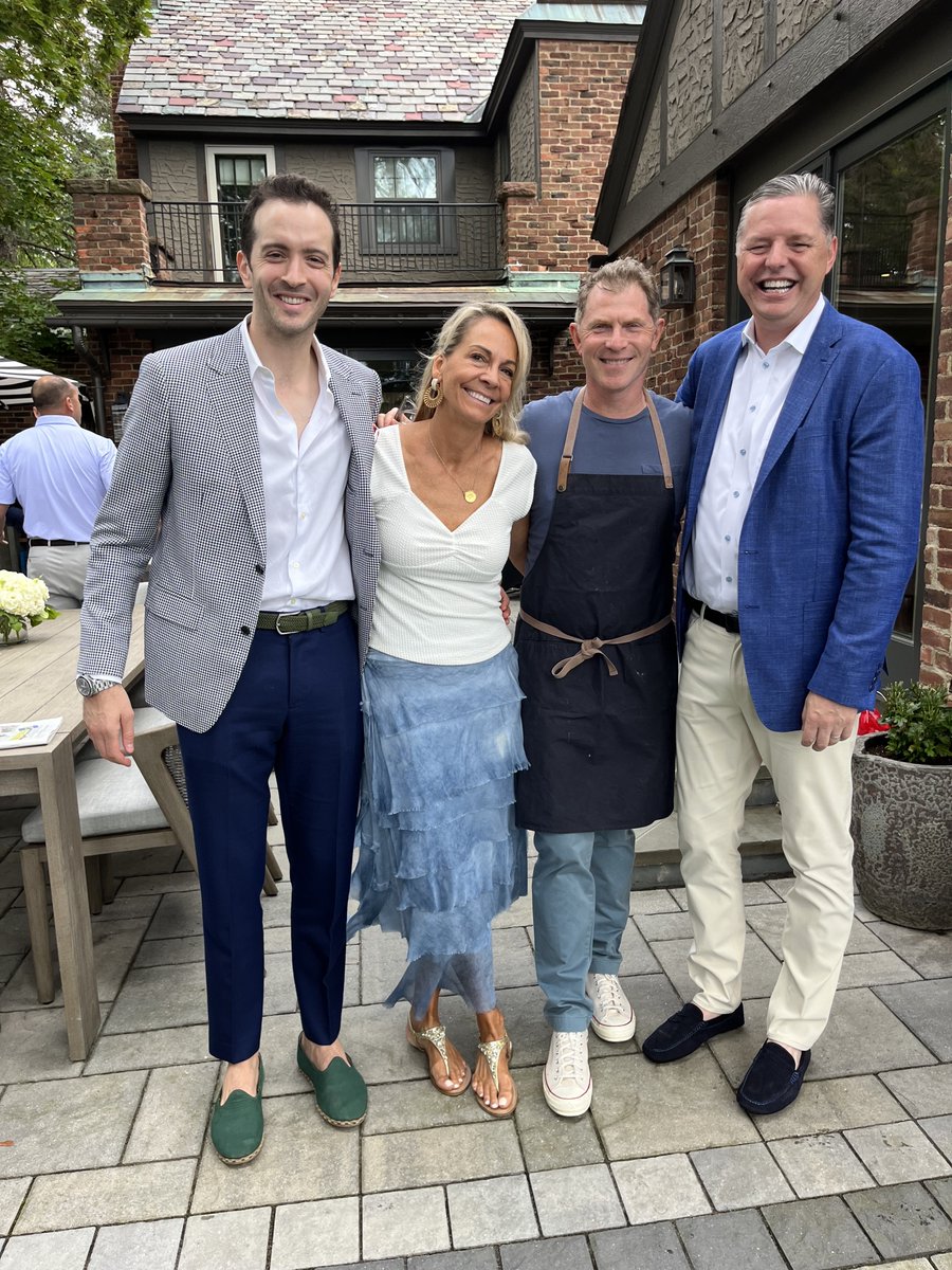 sentientjet's tweet image. Last weekend, Sentient Jet Card Owners enjoyed a private brunch by Celebrity Chef and Sentient Ambassador @bflay at his home overlooking the Oklahoma Training Track. [Pictured: President and CEO @andrewcollinst and team] #SentientJet #TBT