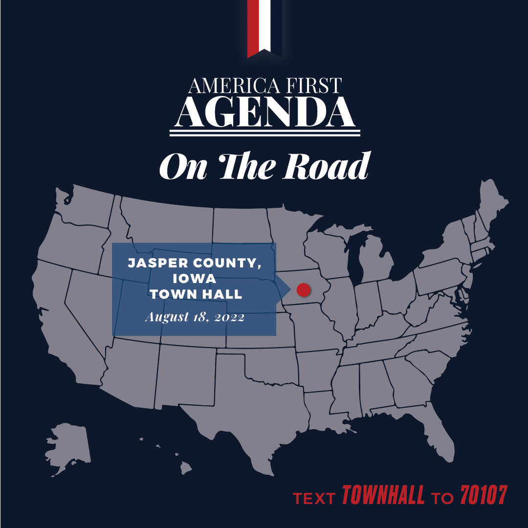 A1Policy's tweet photo. The #AmericaFirstAgenda is hitting the road... 

First stop:📍Jasper County, Iowa with @RepMMM, @Linda_McMahon, and @MattWhitaker46! 

Where should we go next? https://t.co/w23h2IOTXX