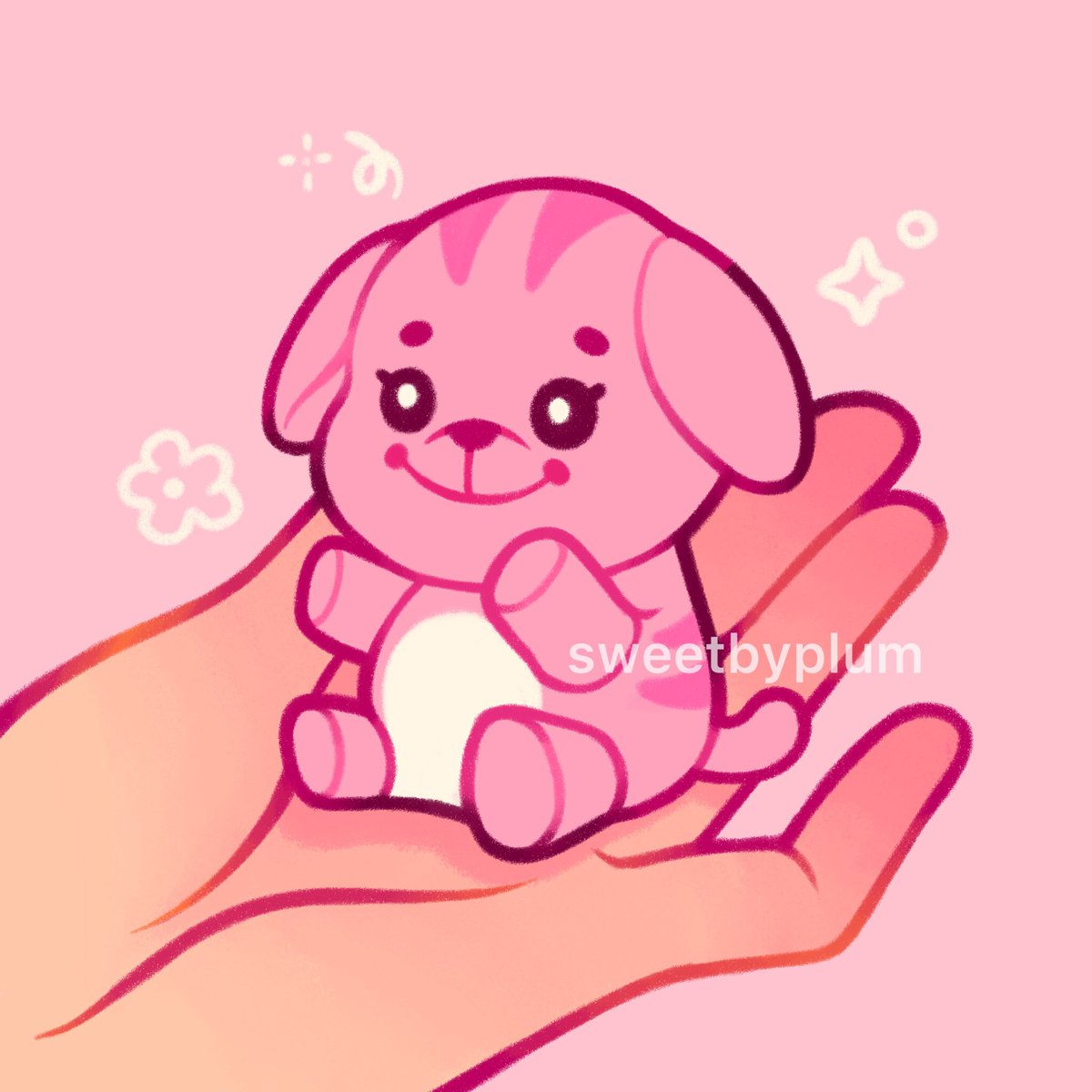 「a tiny pink poogle 」|Sammie☁️🌸✨のイラスト