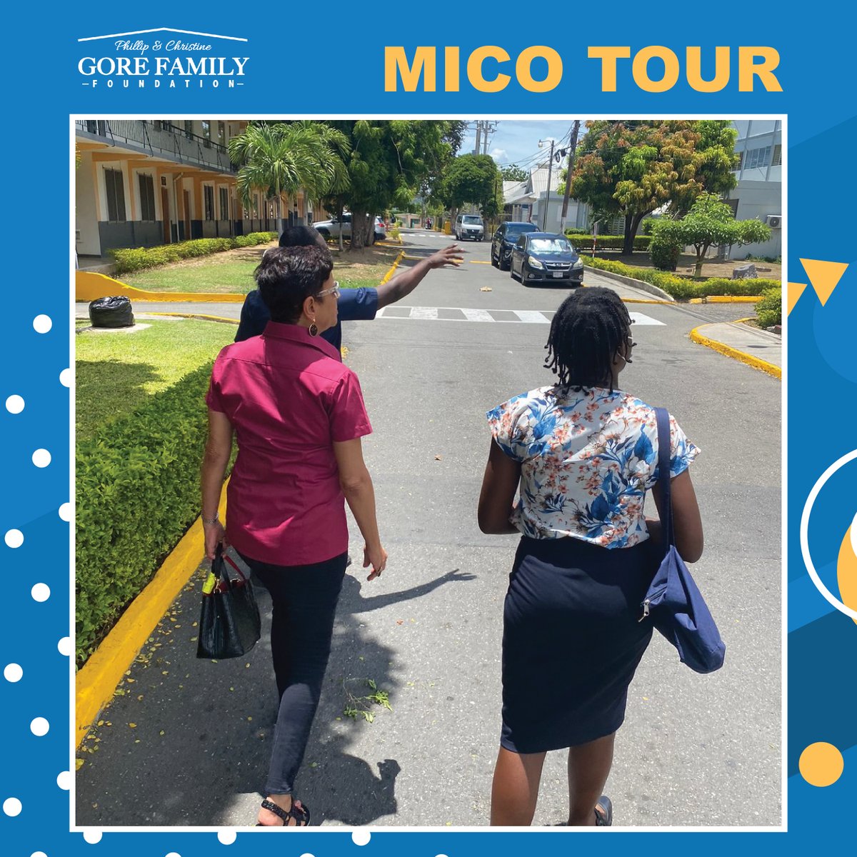 Our Director, Mrs Gore, &amp; outgoing President of the Guild of Students <a href="/MicoUniversity/">The Mico University College</a> Shavoy Lyons, take Chantelle, graduate of the Rose Town Construction Internship Program on a tour of Mico. Chantelle will be studying Math at Mico in hopes of becoming a Math teacher one day.