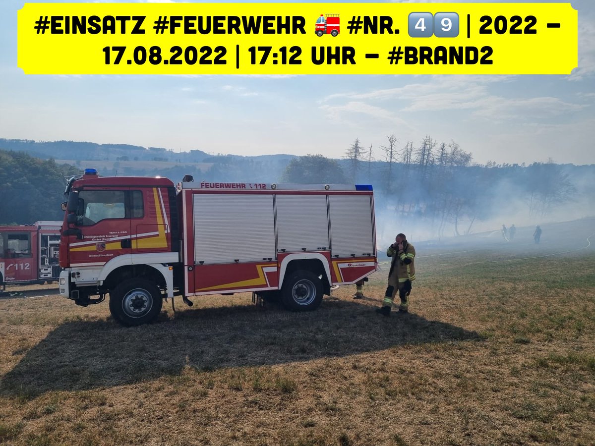 FeuerwehrFhagen's tweet photo. +++ #Einsatz #Feuerwehr 🚒 #Nr. 49 | 2022 | 17.08.2022 | 17:12 Uhr - 21:45 Uhr - #Brand2 - B2.02 - #Waldbrand - #Morsbach - #Ellingen (#NRW) - #Anforderung TLF 3000 +++
Weitere Informationen findet ihr im Post der Feuerwehr der Gemeinde Morsbach:
https://t.co/M7OKEgufOj https://t.co/QbTjM781LX