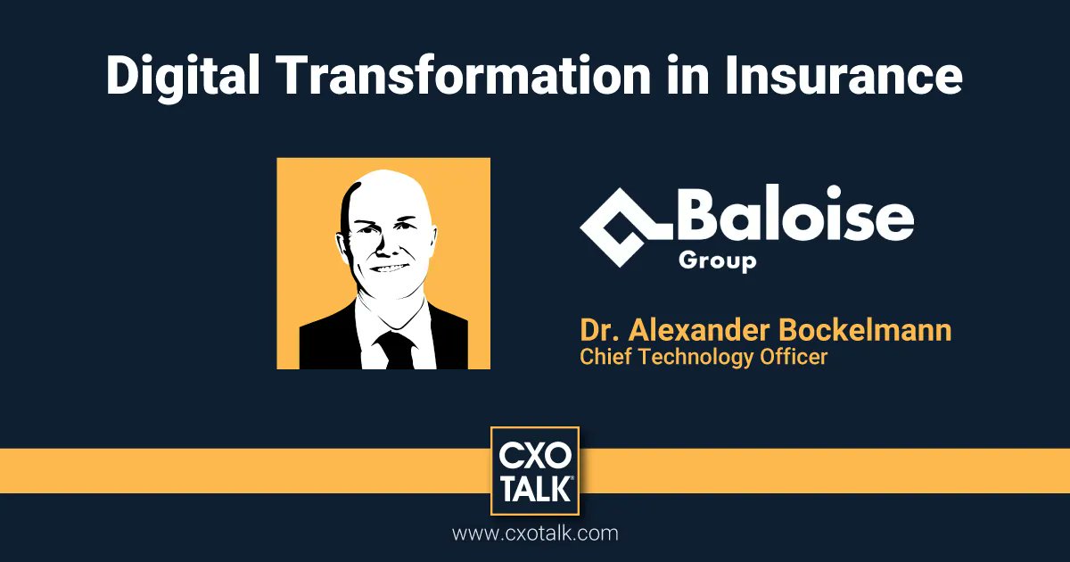 Re-watch #CXOTalk ep (697) w guest @abockelm, #CTO @Baloise_Group Topic: Digital transformation at a Major #Insurance Company cxotalk.com/episode/chief-… Innovation needs resources predictability and time to grow. #DigitalTransformation #BusinessModel #worklifebaloise #Leadership