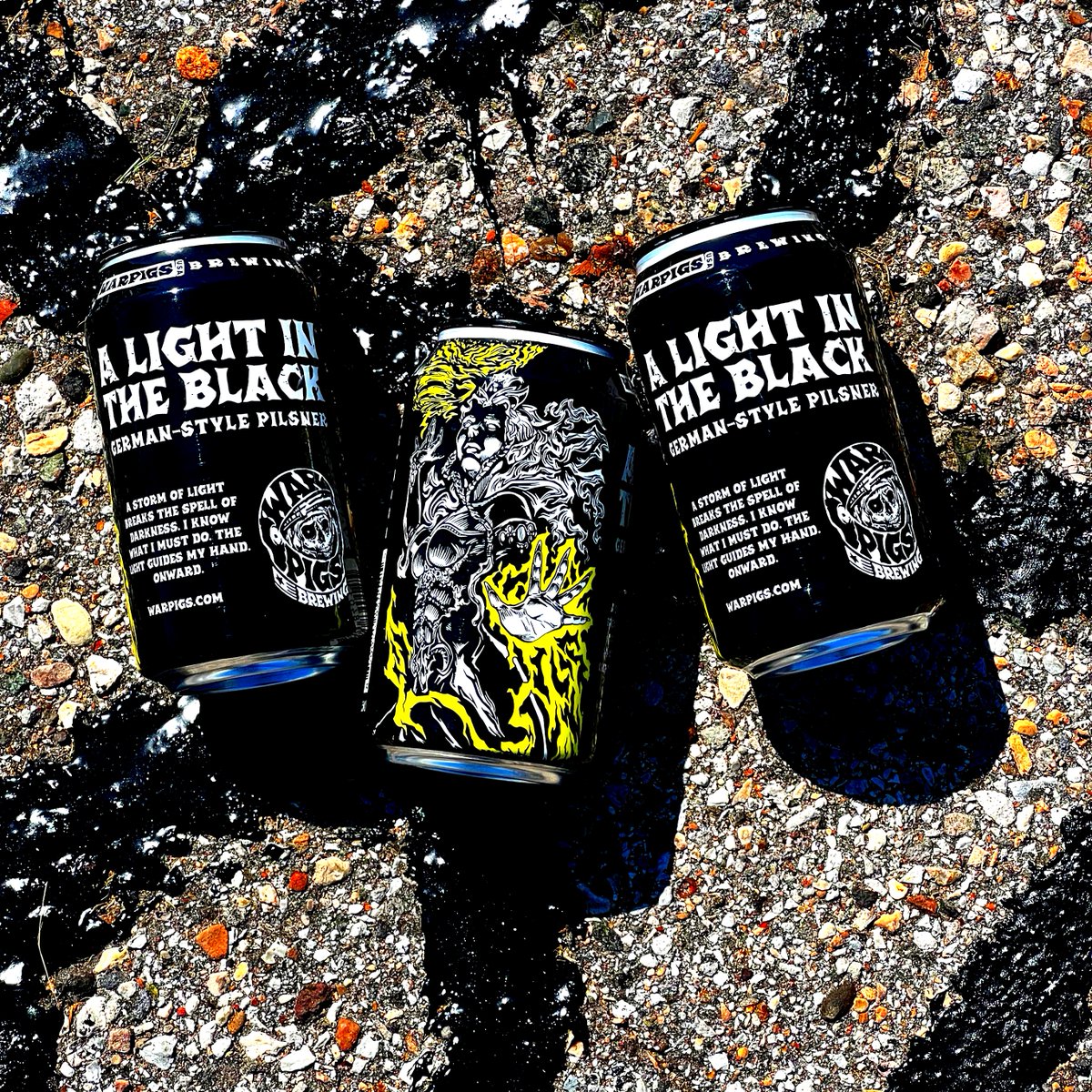 WarPigsBrewing's tweet photo. Something's calling you back. It's likely . . . A Light in the Black.

Find our German-style Pilsner, in WarPigs Variety Pack Mk II or floating out in the ether, in all WarPigsUSA markets now. https://t.co/ZPsHzno6tE