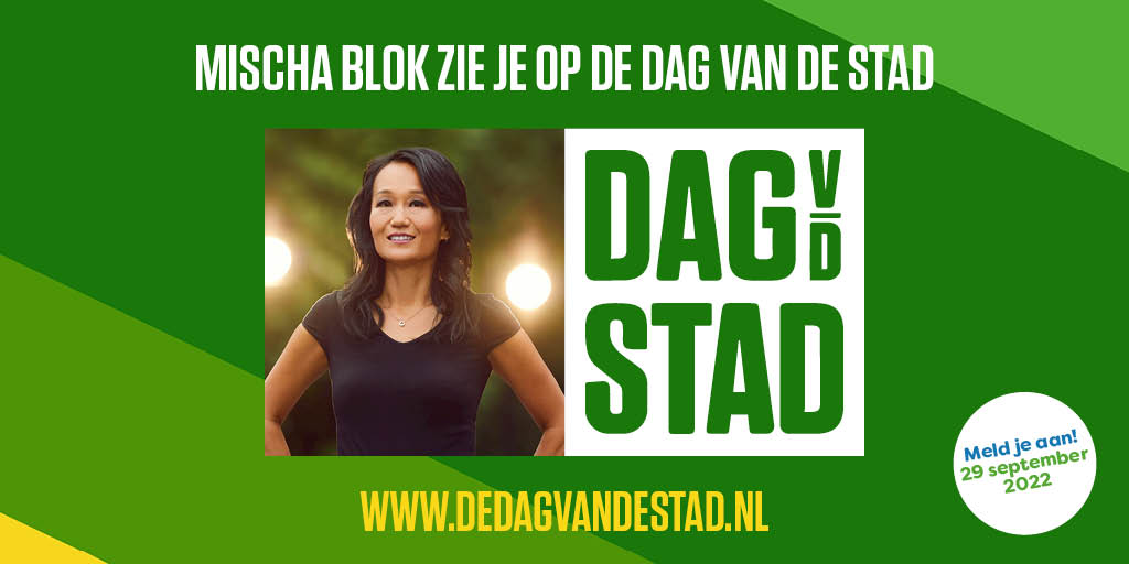 Op de #DagvandeStad presenteert radio- en podcastmaker <a href="/mischablok/">Mischa Blok</a> 'Kleine verhalen over grote onderwerpen'. 

Ben jij erbij op 29 september? 
Meld je snel aan ➡️ dedagvandestad.nl