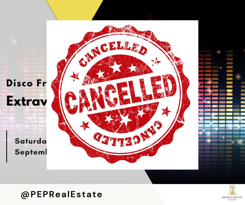 PEPRealEstate's tweet photo. Unfortunately, our Disco Freestyle Extravaganza scheduled for 
September 17 has been CANCELLED.

However, we can't wait for our World Wide Show happening on October 1!

Stay tuned for all of the details 🎶 https://t.co/kjgj0pdwMN