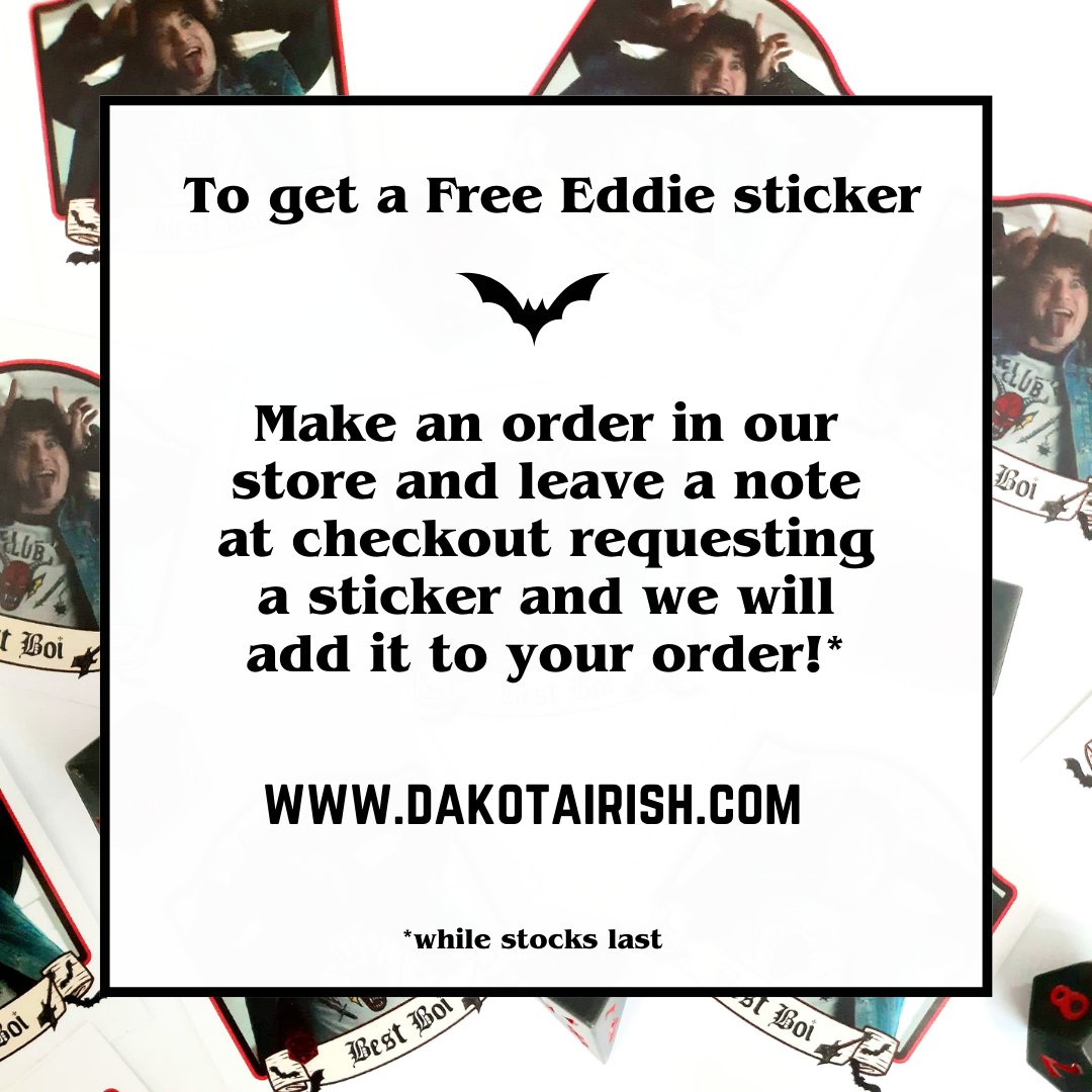 We have some best boi stickers left over from the last convention! 🦇 #dublincomiccon #dnd #strangerthings