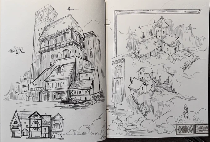 I have a bad cold so it's time to try some sketchbook therapy 