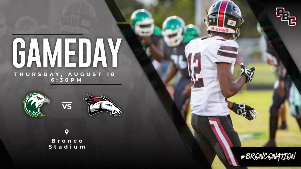 pbcathletics's tweet photo. It’s #GAMEDAY for #BroncoNation as @PBCbroncosFBALL face off against @AHS_BALL‼️ Get your tickets ASAP  only at @GoFanHS‼️ 🐴🏈💯

@CoachT_22 @ESPNWestPalm @EraPrep @BroncosPBCHS https://t.co/gZH0jpImlP