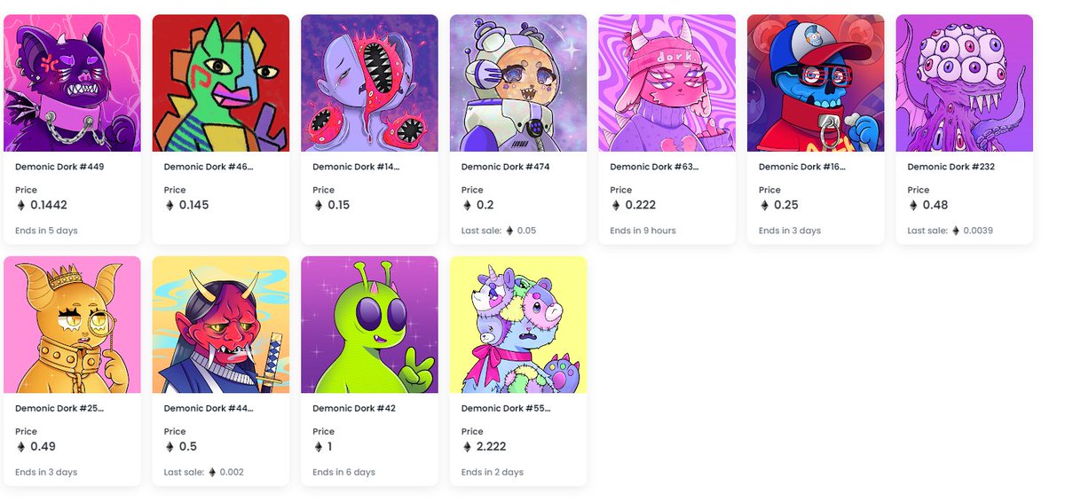 Only a few 1of1s <a href="/DemonicDorks/">Demonic Dorks NFT 💜 SOLD OUT 🔥</a> up for sale 👀

opensea.io/collection/dem…