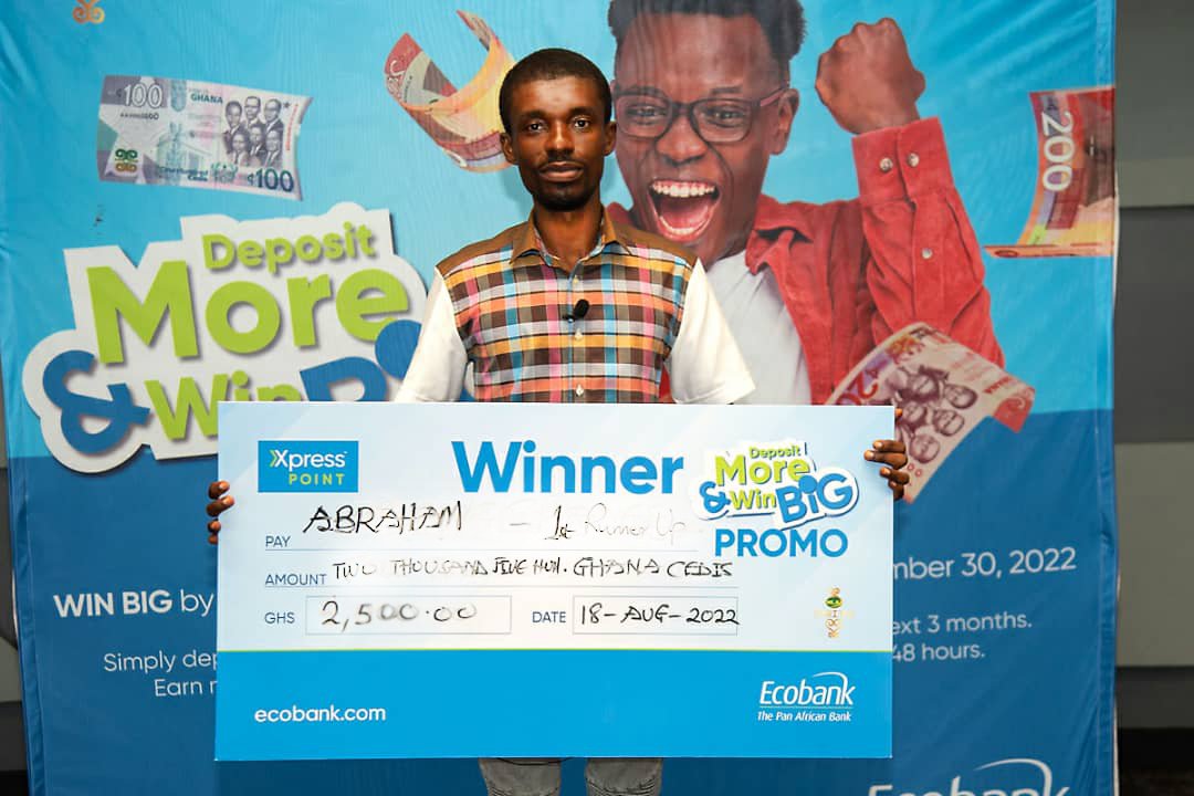 EcobankGhanaPLC's tweet photo. Over fifty (50) individuals and #XpressPoint agencies were reward today in the #depositmoreandwinbig promo. Keeping depositing at the nearest Ecobank Xpress Point to build up points and WIN BIG in the next round.
#winbigatxpresspoint #Xpresspoint #winbig #ThePanAfricanBank https://t.co/prBGVB73Qp