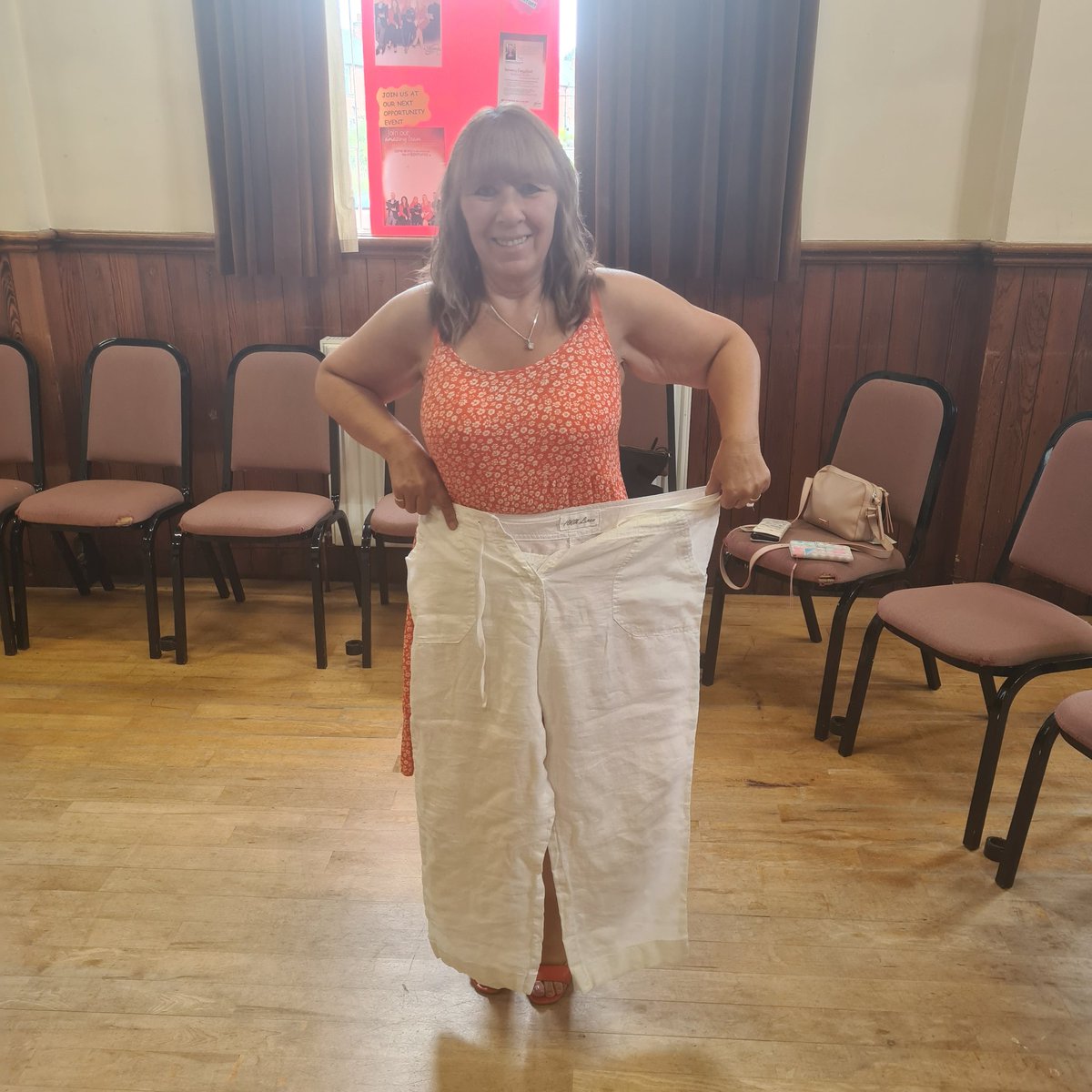 jok1970's tweet photo. Woman of the year nominee &amp; Target member from @DaltonSlimmingW @JackieRender showing us how after losing over 3 stones she never wants to go back to wearing these trousers.  #slimforlife @SlimmingWorld. https://t.co/ce4E7c76ga