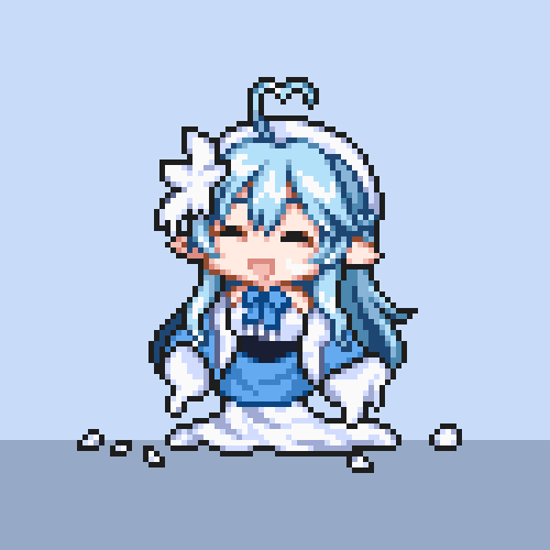 雪花ラミィ 「段々溶けるラミィ#ドット絵 #pixelart #LamyArt 」|ユウのイラスト