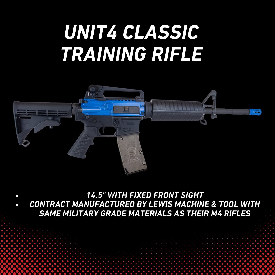_unitsolutions's tweet image. UNIT4 Classic Training Rifle 

💥14.5&quot; with Fixed Front Sight
💥Contract Manufactured by Lewis Machine &amp;amp; Tool with same military grade materials as their M4 rifles
💥Dedicated non-lethal system can be used off the range and outside the shoot house

#yourtime #unitsolutions