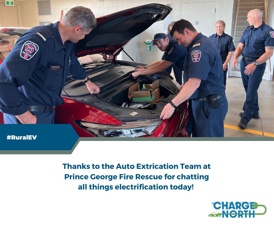 AccelerateKoots's tweet photo. Thanks to the Auto Extrication Team at Prince George Fire Rescue for chatting all things electrification today! We had fun learning how they engage with electric equipment and vehicles and seeing more of the inner workings of the Mach-E. https://t.co/MTlsvZFXGt