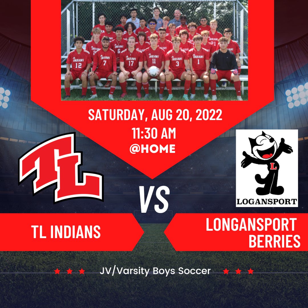tl_indians's tweet photo. ⚽️ JV Starts at 10am followed by Varsity at 11:30am
Tickets: https://t.co/JbfkTn2PnH https://t.co/KVjxqYFr9R