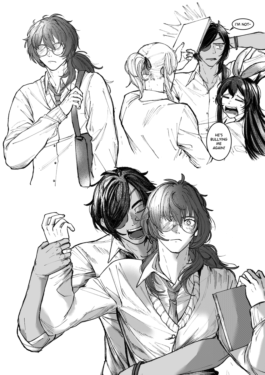 Kaeya doesn't want to share #ガイディル #kaeluc
(Highschool AU "I Did Not Expect My Nerdy Friend To Be This Cute!). For comic read from right to left