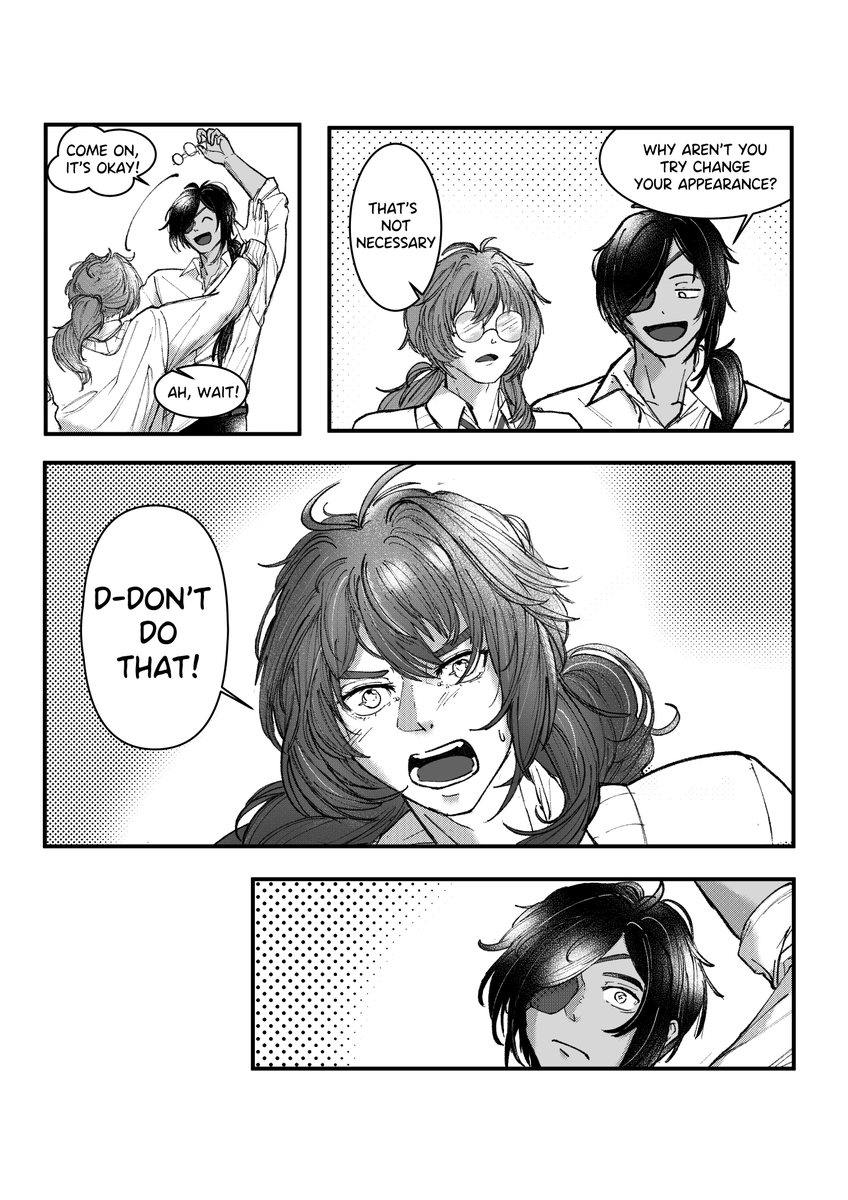 Kaeya doesn't want to share #ガイディル #kaeluc
(Highschool AU "I Did Not Expect My Nerdy Friend To Be This Cute!). For comic read from right to left