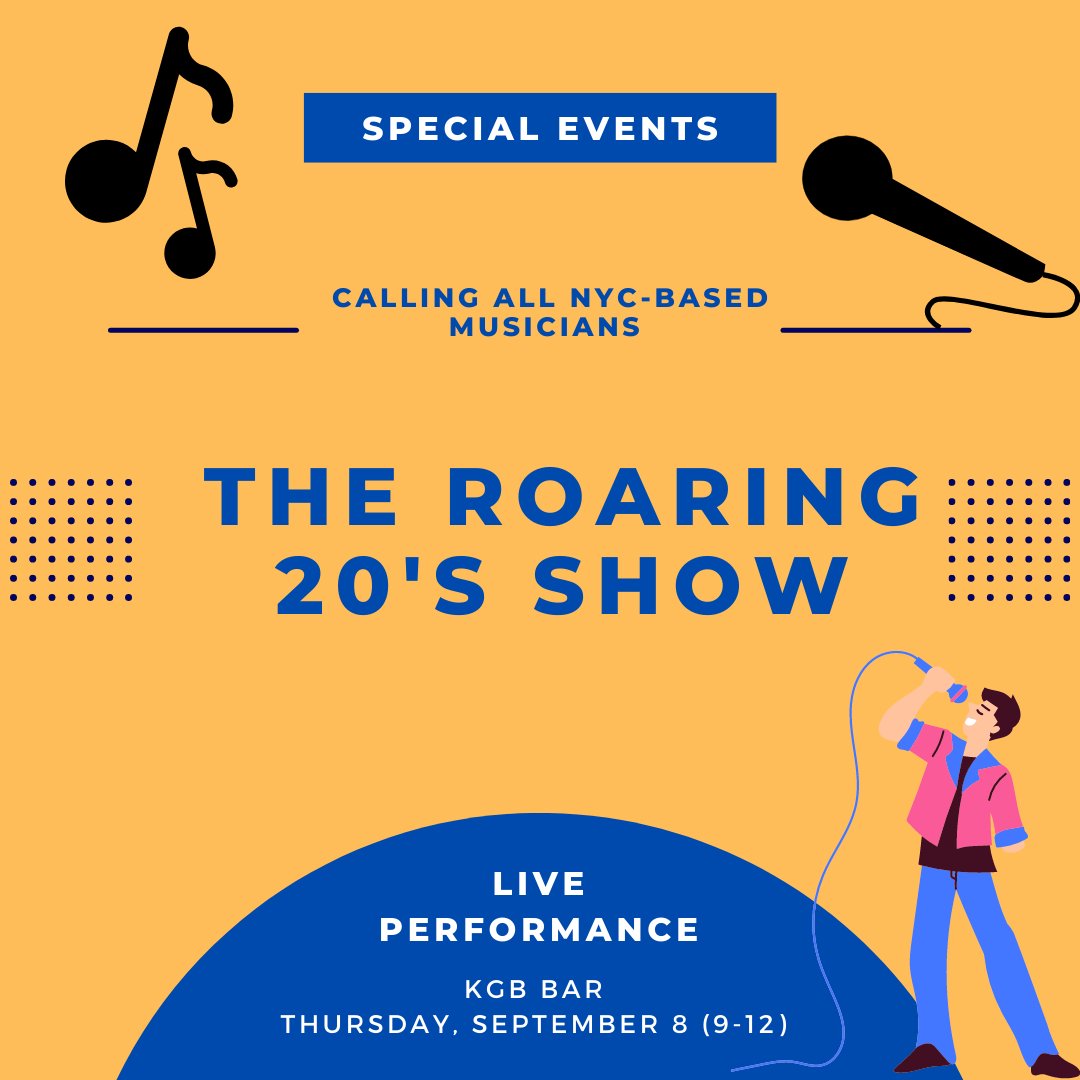 Sonicbids is hosting an event showcasing only sonic bids artists at KGB bar on September 8th from 9pm-12am. This will be a very intimate experience, and an opportunity to connect with your fans, and members of the Sonicbids crew!
-
#concert #musician #nyc #eastvillage