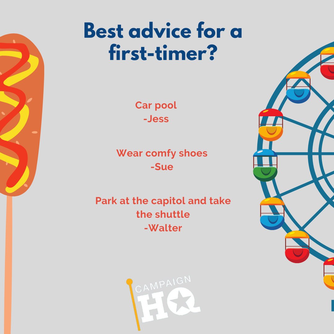 We have some CampaignHQ team members who have never been to the #IowaStateFair 😱 Here's some quick advice for first-timers. What do you think? #ISFFindYourFun