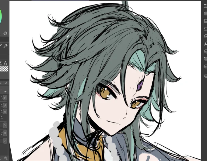 魈さま色ラフ 