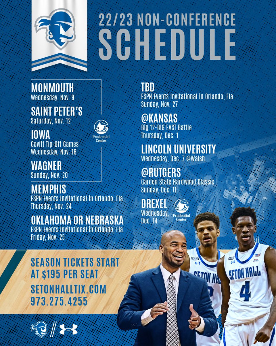 Hope to see a lot of <a href="/SetonHallMBB/">Seton Hall Men's Basketball</a> fans this winter! The team has 5️⃣ non-conf home games <a href="/PruCenter/">Prudential Center</a> plus 10 BIG EAST home games to be announced. 

Fill out a season ticket interest form &amp; you’ll be on your way to 15 awesome Pirates games! setonhalltix.com/sb_output.aspx… #HALLin