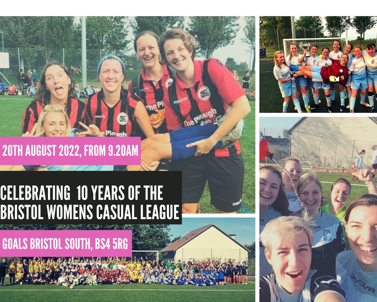 2 more sleeps!! Buzzing to celebrate the 10 year anniversary of the Bristol Womens Casual League on Saturday! Tournament and evening party 👏🍻⚽️💕