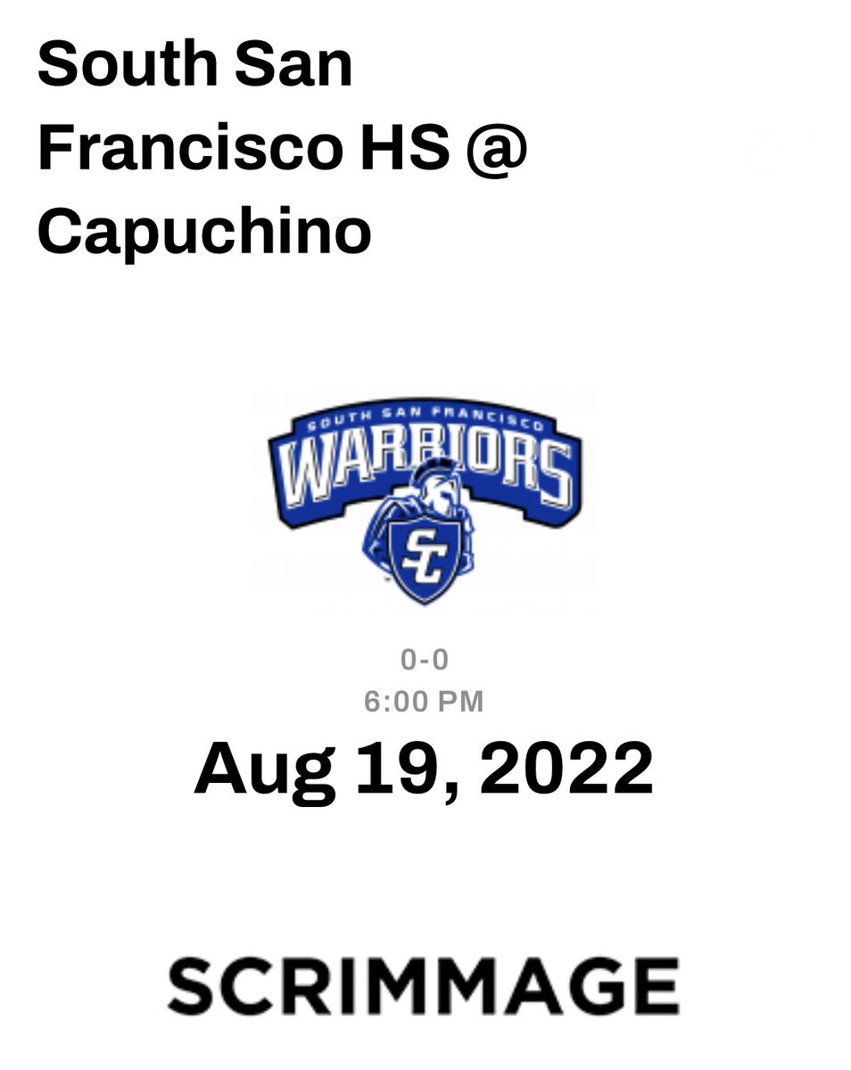SSFWarriors's tweet photo. Come check out and support the Warriors varsity football team this Friday at 6:00PM at Capuchino. https://t.co/T5MUCUESqf