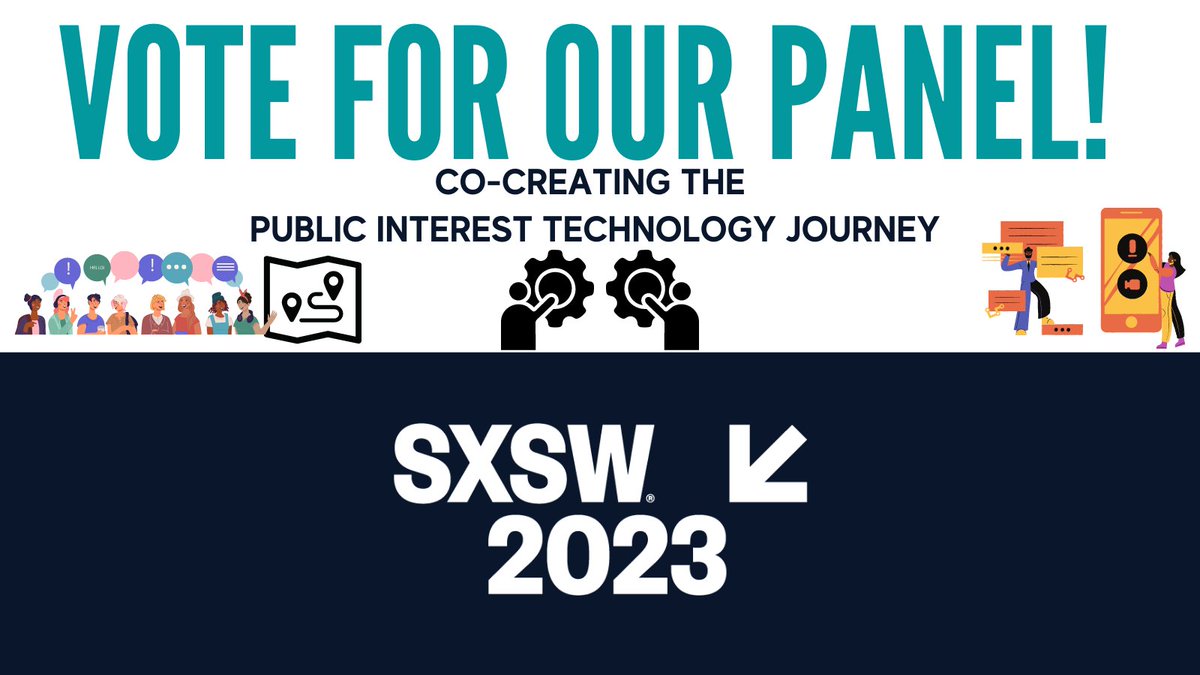 TCIAMN's tweet photo. Help us step into this opportunity to talk about the shaping & continuing emergence of #PublicInterestTech at #SXSW 2023-Pick our panel: https://t.co/nPManHpwqX
#PublicInterestTechTCIA #Applicant_SXSW
@MapTrueNorth @darrenwalker @AFraz410 @cmcilwain @Abebab @jasminewsun https://t.co/kFVycMLXu1