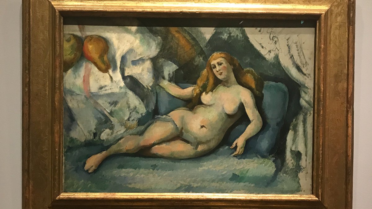 RadhikaRaghav7's tweet photo. Strange intrusion: A painting plane amalgamating Cezzane's still life and a reclining nude. Painting and fluidity. https://t.co/Rdy6cHngG6