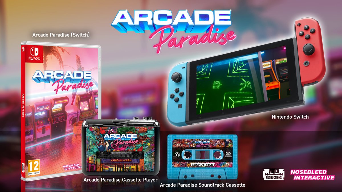Our radical <a href="/KingWashArcade/">Arcade Paradise VR🧦</a> #competition ends on Monday!

You can #Win: 

🕹️ A #NintendoSwitch 
👾Copy of #ArcadeParadise
🎶Limited cassette player and tape!

✅Follow &amp; RT

(All details and bonus entries via: wired.gg/youwin)