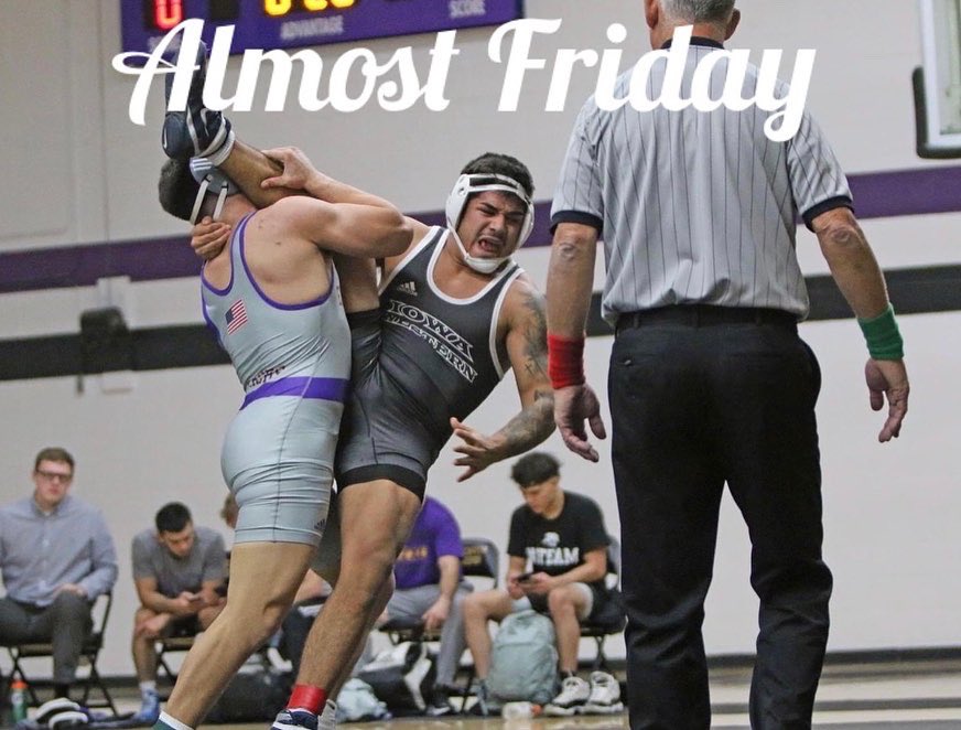 Ecc_Wrestle's tweet photo. Thought we should hop on the trend. #almostfriday 

Getting close to having wrestlers back on campus! https://t.co/SbI1vqYig0