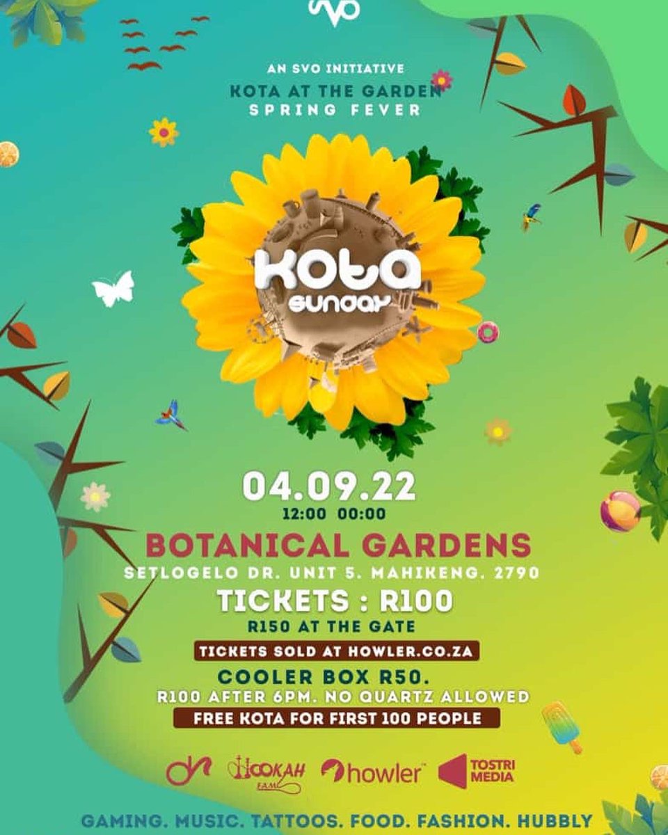 SVOLifestyle_SA's tweet photo. Hey SVOLLOWERS😁 our fave Sunday Groove is making a come back on 4 Sept 22 💫 at Botanical Gardens❗️some of our Memorable #KotaSunday memories are on that field and we can’t wait for that Nostalgic feeling🥺

We back baby! Let’s rock with @blxckie___ at the Garden🪴 😤 https://t.co/WawSxOK8Cy