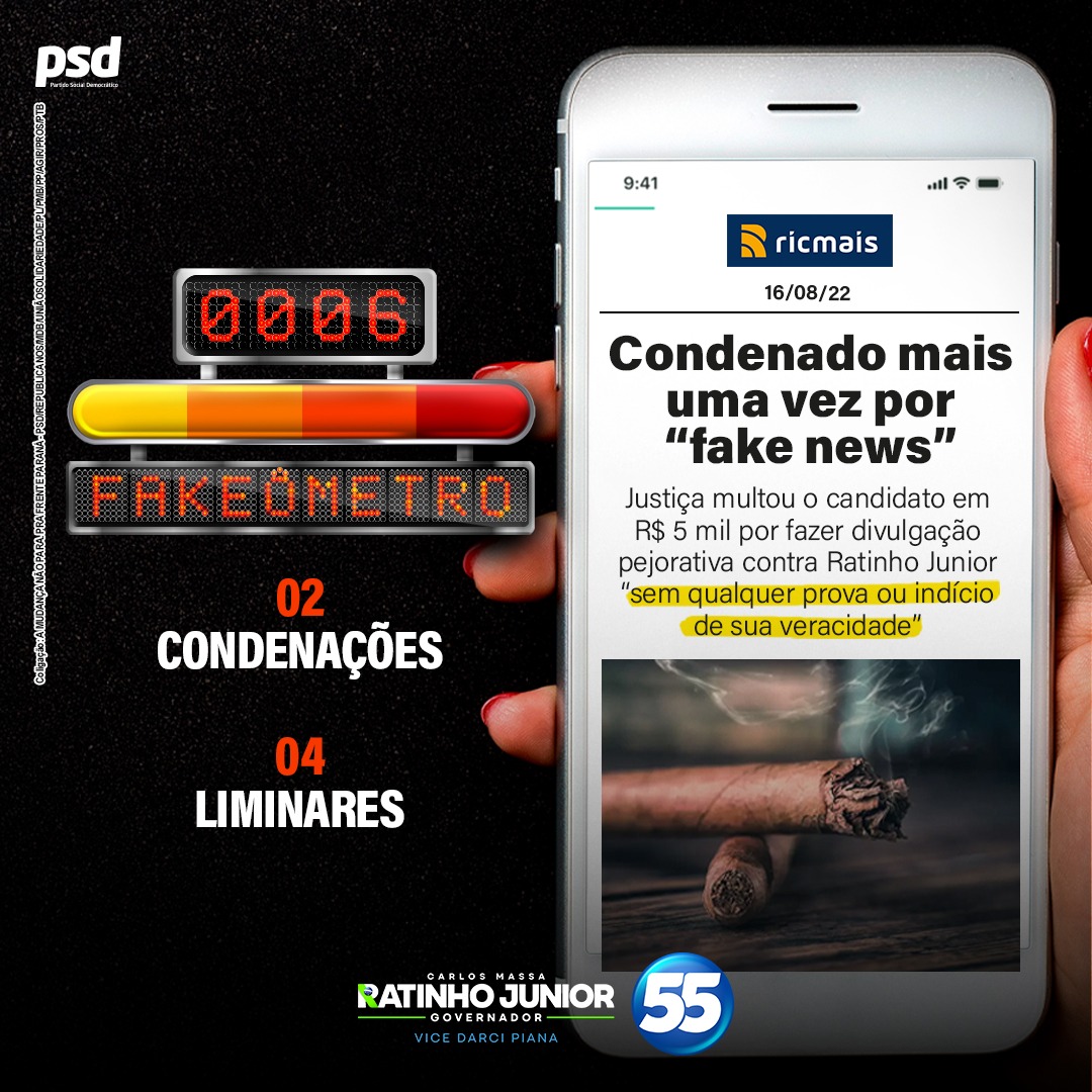 ratinho_jr's tweet photo. A mentira não tem vez aqui no nosso paranazão! Vamos sempre em frente com compromisso, com a verdade e a transparência.
#Fakeometro #Verdade #Transparência #PrafrenteParaná #Prafrente #AMudançaNãoPodeParar #RatinhoJunior55 https://t.co/11vD4wxGcT