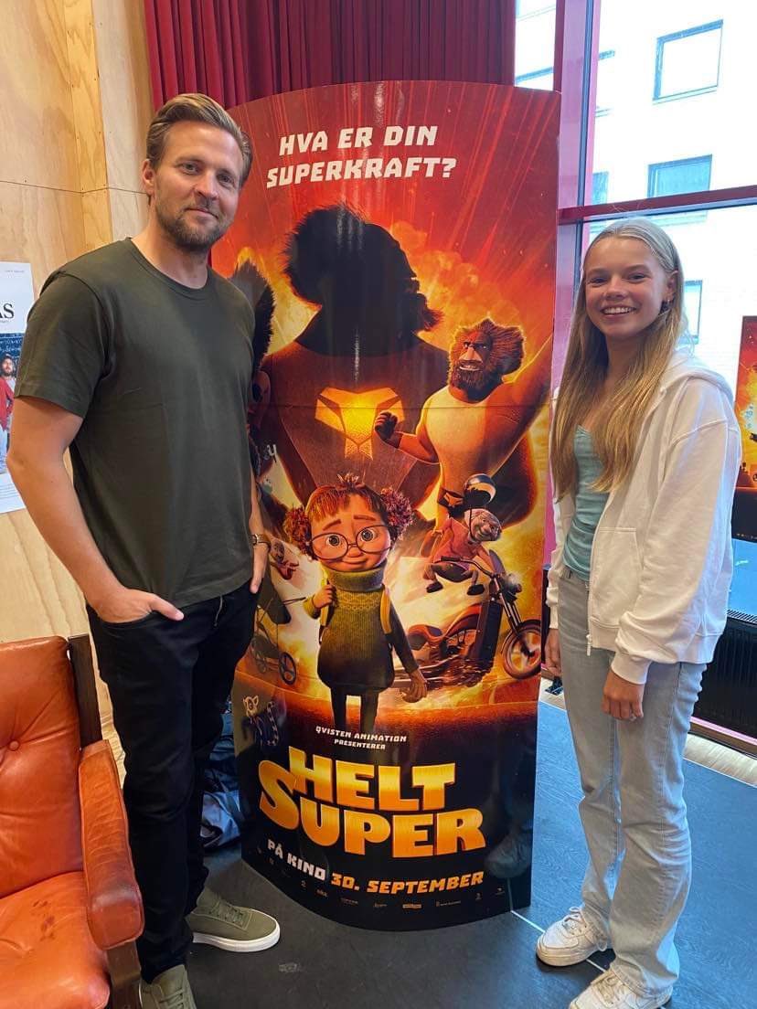 The voice acting stars of Helt Super. Tobias Santelmann and Hennika Huuse.