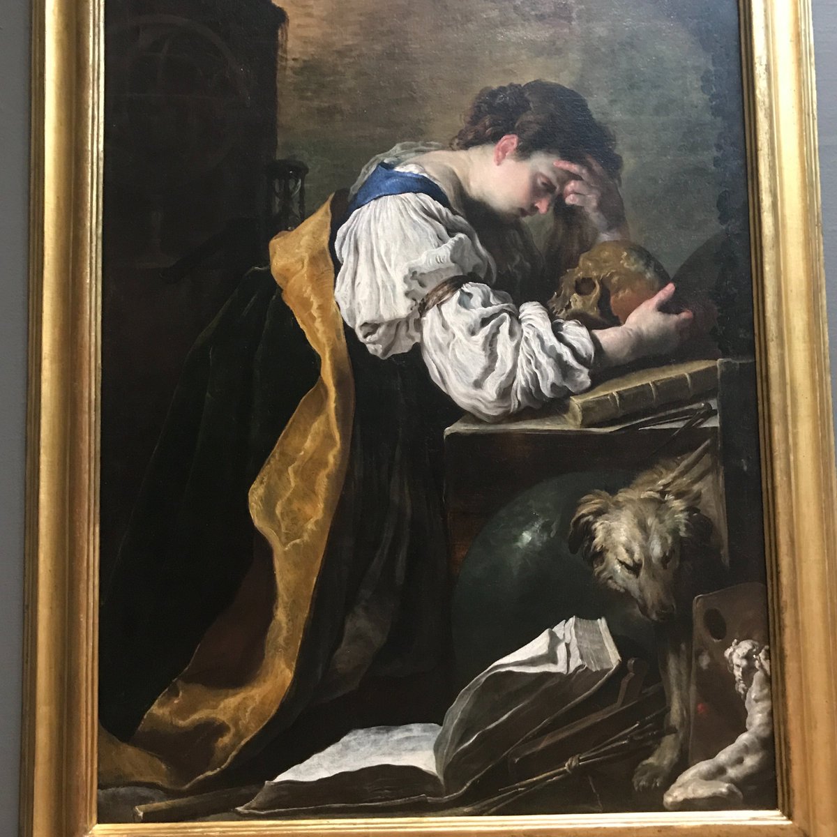 RadhikaRaghav7's tweet photo. Melancholia (1615, D. Fetti) in the tradition of memento mori reminds us of the futility of revelling in achievements and the place of humility in daily existence https://t.co/yHrr1E00Bq