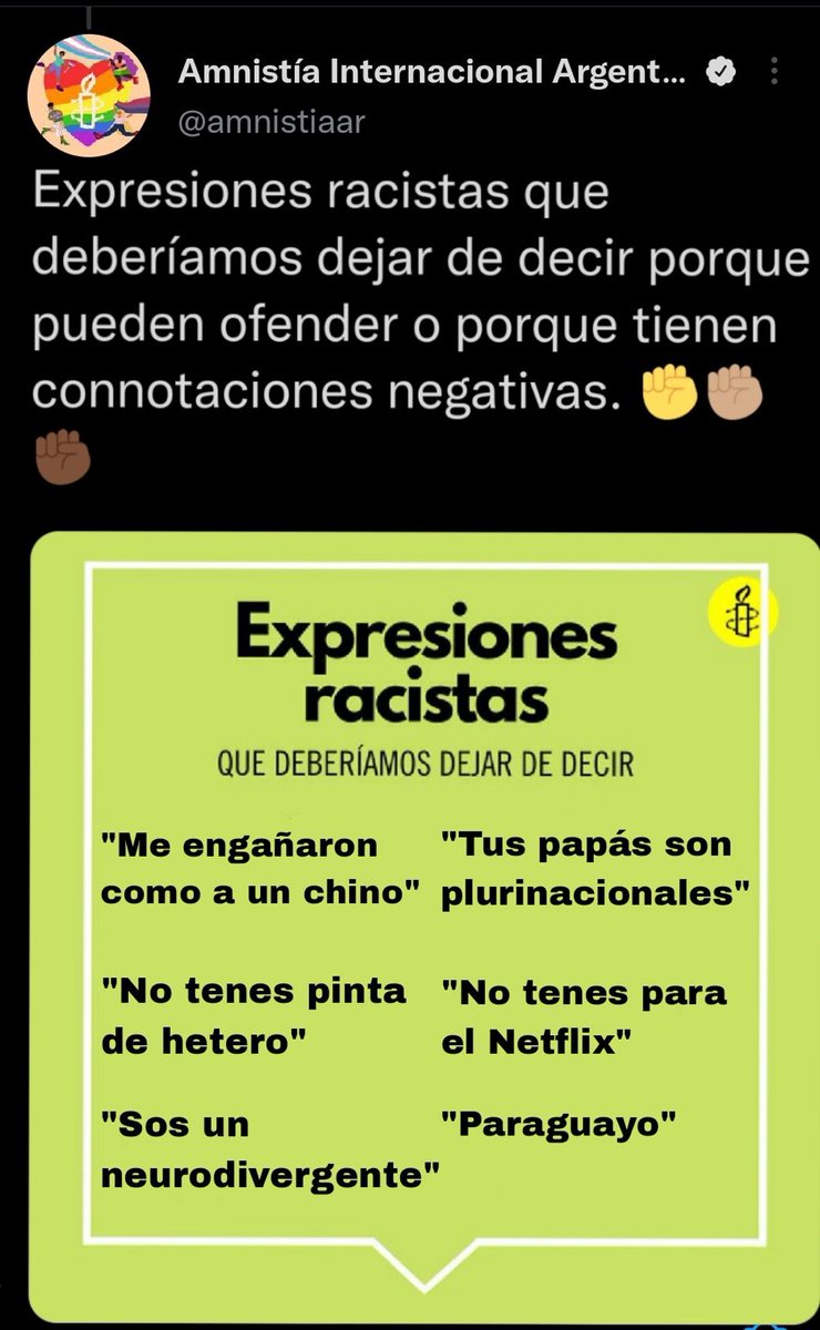Neurodivergente es una raza?…. 

<a href="/JuanMLafaurie/">Juan Manuel Lafaurie</a> resulta que eres parte de una raza… ya fuera de broma embajador, la gente le dice racismo a cosas que no son más que discriminatorias. 

Ex emperador @uribpi2 de Urielandia que opina de esto?.