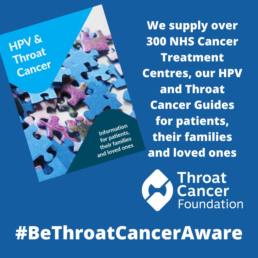 Throat Cancer Foundation (@tcf_foundation) on Twitter photo Delighted to announce major endorsements for our ‘HPV and Throat Cancer’ guides, from two of the UK’s leading organisations responsible for delivering and supporting head and neck cancer services. <a href="/BAOMSOfficial/">BAOMS</a> and <a href="/UK_BAHNON/">UK-BAHNON</a>   
The next version of the guides will be out soon Delighted to announce major endorsements for our ‘HPV and Throat Cancer’ guides, from two of the UK’s leading organisations responsible for delivering and supporting head and neck cancer services. <a href="/BAOMSOfficial/">BAOMS</a> and <a href="/UK_BAHNON/">UK-BAHNON</a>   
The next version of the guides will be out soon