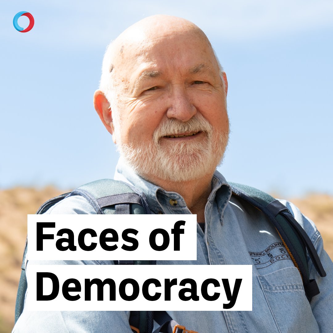 IssueOneReform's tweet image. This is Ken. He's a Vietnam veteran and docent for Nevada State Parks. He's also a local poll worker. He volunteered weeks of his time to safeguard our democracy. Now, it’s up to us to support him and election workers across the country.
#FacesOfDemocracy