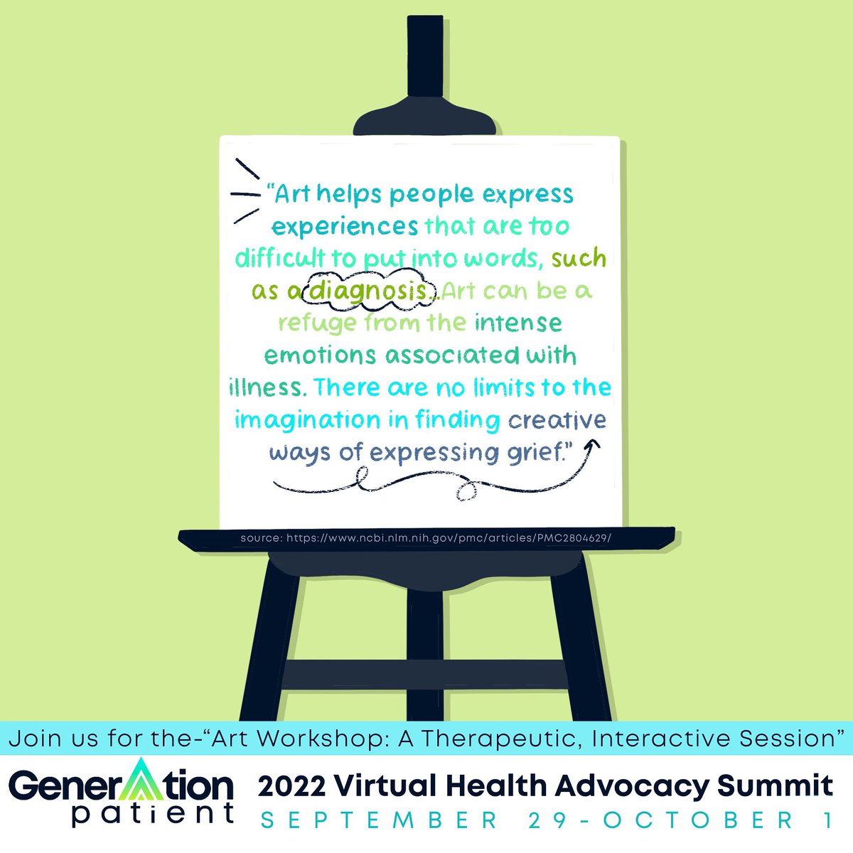 genpatient's tweet photo. Art is an incredibly powerful tool that can help us to express difficult situations.

Join us for the, “Art Workshop: A Therapeutic, Interactive Session”, at our upcoming Summit.

You can register for our summit now at: https://t.co/DWfvl6wtTN

#DisabilityTwitter #chronicillness https://t.co/tDeUl4QJIX